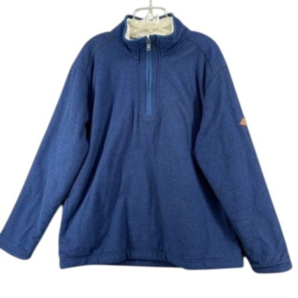ORVIS Sweater Men's Sz XL Sherpa Lined Fleece‎ Pullover Sweatshirt Blue Classic